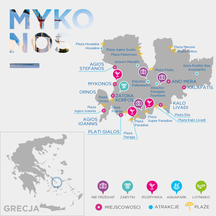 Mapa Mykonos